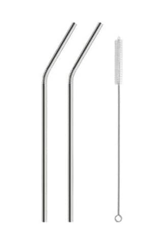 Ayrex 2 Li Paslanmaz Çelik Pipet + Temizleme Fırçası
