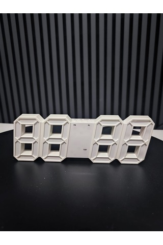 Zoko Dijital Saat 3d Dekoratif Saat-takvim-alarm Termometre 07 Beyaz