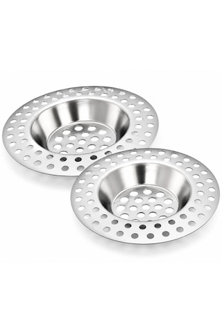 2 Adet Paslanmaz Çelik Lavabo Süzgeci Evye Gider Süzgeci Mutfak Lavabo Gider Filtresi Tıkanma Önleyici Açık Gri