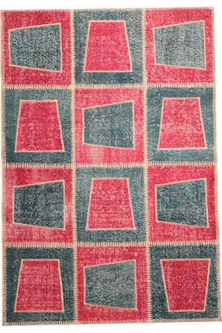 Patchwork El Dokuma Anadolu Halısı (427363232) Kırmızı - Siyah