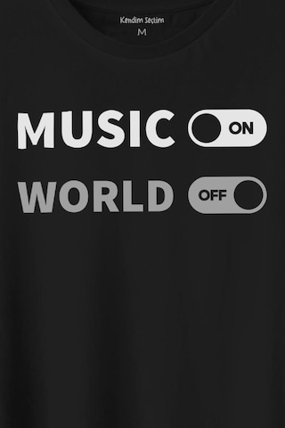 Music On World Off Müzik Dünya Baskılı Tişört Unisex T-shirt 001