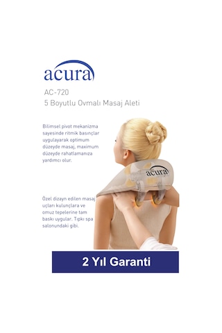 Acura Ac-720 5 Boyutlu, Isıtmalı Ovmalı Masaj Aleti Bej
