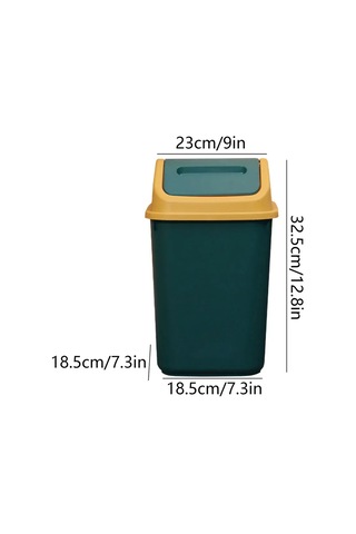 Xindoker Yeşil Plastik Çöp Kutusu - Kapaklı, Kokusuz, 32.5cm, Ev Ofis İçin