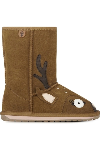 Emu Australia Leather Deer Walker Girl's Boot Kız Çocuk Koyun Derisi Koyun Kürkü Bot Kahverengi Kahverengi