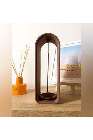 Storeşahin 3d Baskı The Shrine Tütsülük - Modern Kemer Formlu Tütsü Tutucu-kahverengi Shn0720