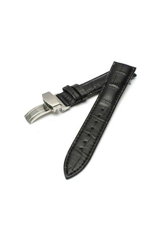 Bizon Deri Saat Kayışı 20Mm Spor Siyah Klipsli Saat Kordonu 305760033