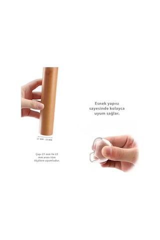 16'lı 21mm-25mm Silikon Sandalye Pabucu Masa Sandalye Zemin Koruyucu Kaydırmaz Sessiz Tip Şeffaf Diğer