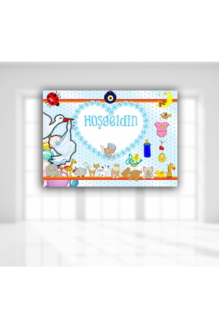 Hoşgeldin Bebek Afiş. 70Cm X 50Cm - Mavi