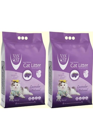 Vancat Lavanta Kokulu İnce Bentonit Kedi Kumu 2 x 10 KG