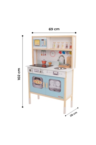 Ledli Ahşap Oyuncak Mutfak ~ Montessori Mutfak - Çocuk Mutfağı - Hediye Halı DBG102