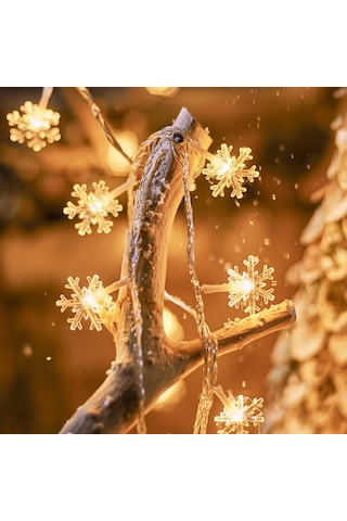 Dekor Düğün Işıkları Pilli Kar Tanesi Mandal Led Işık Snow Flake Photo Clip Gün Işığı 2 Metre Led Gün Işığı