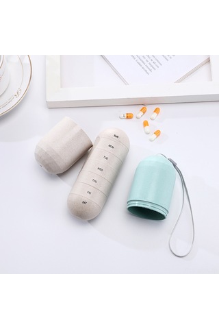 Neevoyu Haftalık Sağlam Kapaklı İlaç Kutusu - 7 Günlük Bölmeli, Taşınabilir, İlaç/altıncıcı Saklama Kutusu, Yemek Dereceli Malzeme, Çift Koruma Beyaz