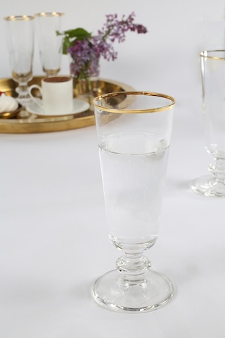 Rakle Pure Altın Yaldızlı İthal 4'lü Kahve Yanı Bardağı Seti 180 Cc Renkli