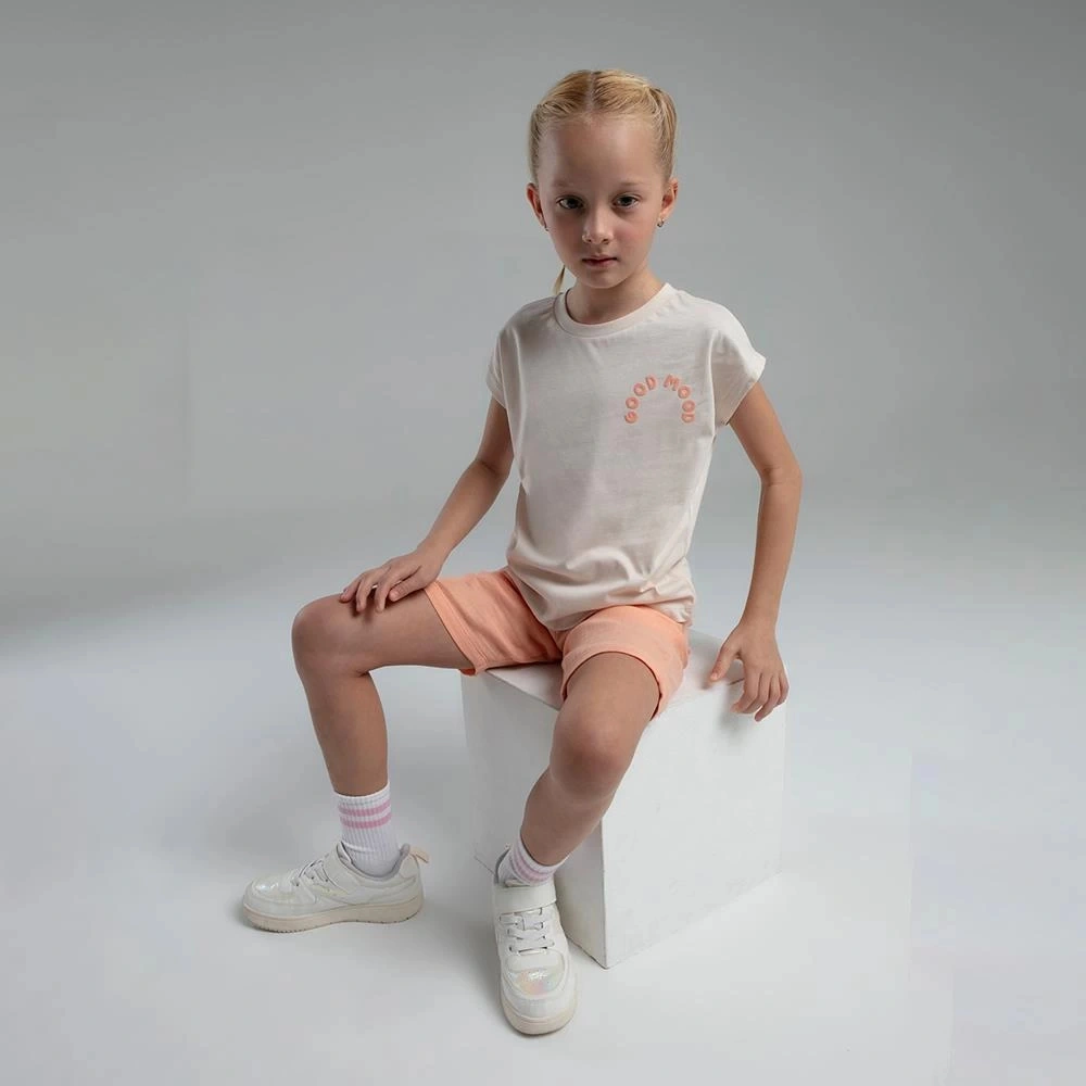 Rolypoly 3626c Kız Çocuk Bermuda Yazlık Pijama Takım Açık Bej
