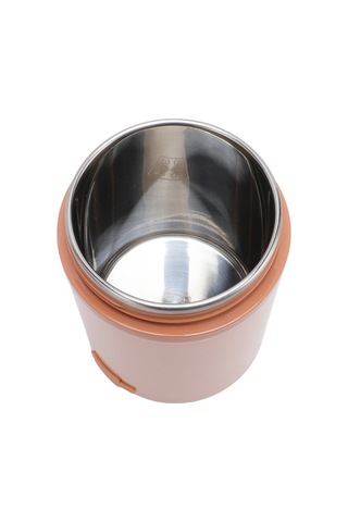 Xindoker 600ml Usb Şarjlı 60 C Sabit Sıcaklıklı 304 Paslanmaz Çelik Leakproof Taşınabilir Yemek Isıtıcı - Pembe