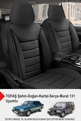 Jet Siyah Deri Oto Koltuk Kılıfı Tofaş Kartal-şahin-doğan-serçe-tempra Uyumlu Siyah