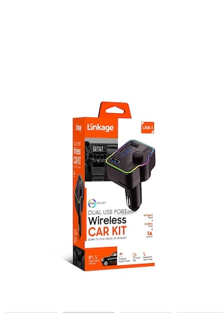 Arenist Lkw-1 Çift Usb Bağlantılı Wireless Fm Transmitter Müzik Kiti Siyah