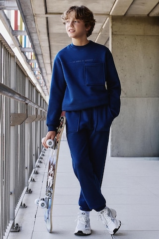Tommy Life Parlament Pamuklu Kalın İçi Tüylü Yumuşak Dokulu Standart Fit Baskılı Erkek Çocuk Eşofman Takım - 1 Parlement Mavisi