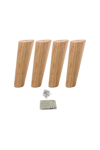 Ahşap Mobilya Ayakları - Ahşap Mobilya Ayakları - 4 Ahşap Mobilya Ayağı - 15 Cm Masif Konik - Ahşap Bank Ayakları - Yedek Mobilya Diğer