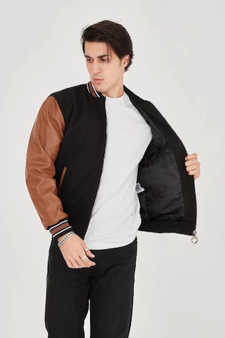 Erkek İçten Elyaf Ve Astarlı Kolları Suni Deri Ceket - Kahverengi Kahverengi