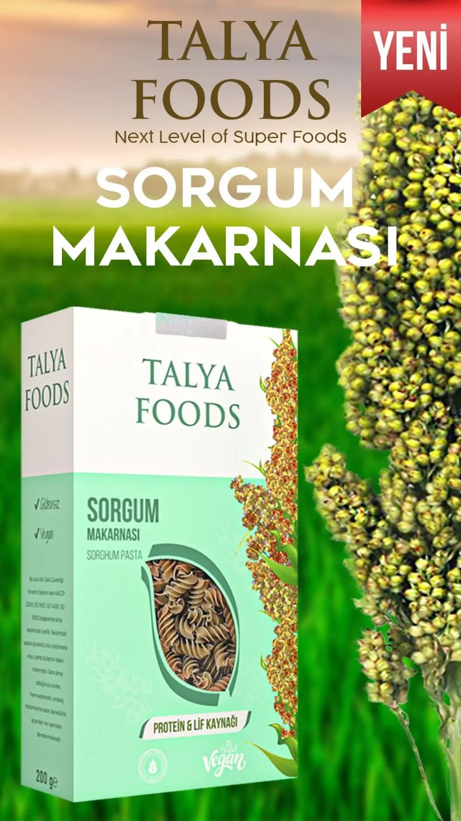 Talya Foods Glutensiz Sorgum Boru Makarna 200g