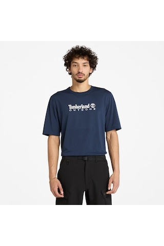Timberland Uv-protection Logo Short Sleeve Erkek T-shirt-33283 Lacivert