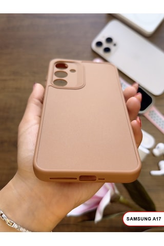 Samsung Galaxy A17 Uyumlu Kamera Korumalı Darbeye Dayanıklı Renk Atmayan Keep Silikon Kılıf Kahverengi