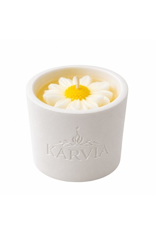 Karvia Desenli Kokulu Beton Mum- El Yapımı 001 - Beyaz