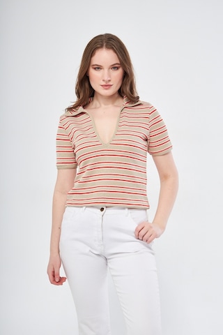 Kutaf Polo Yaka Çizgili T-shirt 001
