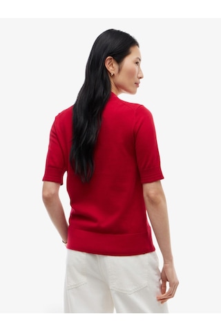 Tommy Hilfiger Cotton Jersey Fıne C-nk Ss Swt Kadın Kırmızı Kazak - Ww0ww49705