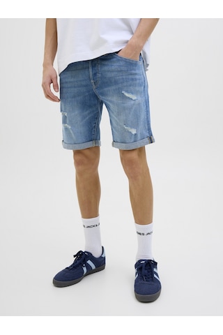Jack & Jones Jack Jones Erkek Likralı Kot Şort 12269608 Indigo - Mavi
