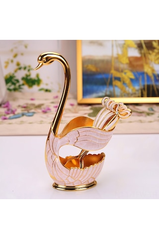 Tenfowee Şık Kuğu Desenli Çay Kaşığı Seti - Pratik Ve Dayanıklı Mutfak Aksesuarı