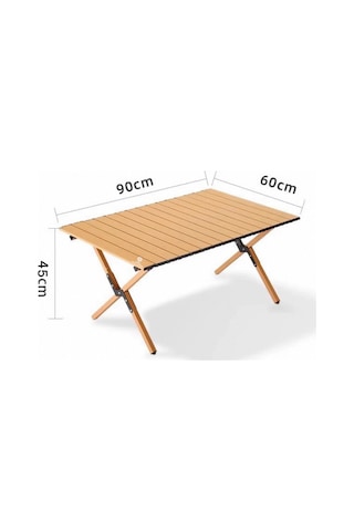 Katlanır Masa Kamp Katlanabilir Piknik Masası 90 60 45 Cm Kahverengi