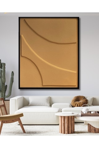 Minimalist Dekorasyon İçin 3d Kum Dokulu Soyut Sanat Tablosu, Evinize Derinlik -50109