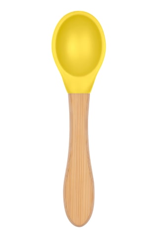 Bambu Saplı Silikon Mama Kaşığı Sunrise Sarı