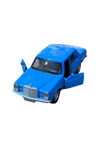 Eski Benz Metal Araba 12cm Sesli Işıklı Mavi Çok Renkli