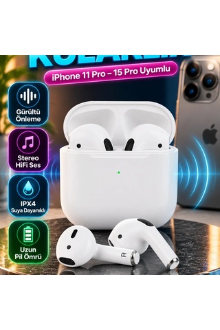 İphone 11 Pro 15 Pro Uyumlu Kablosuz Kulaklık Gürültü Önleme, Stereo Hifi, Ipx4 00