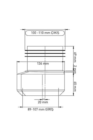 Geylani Klozet Eksantrik Kada Esnek 100 Lük 20 Mm