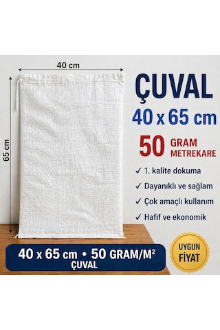 40x65 Cm 50 Gr/m² Dayanıklı Çuval 10 Adet