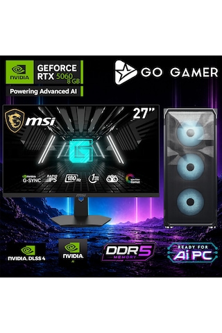 Go Gamer E560DF i7-12700F 16 GB 1 TB SSD RTX5060 8 GB 27" Free Dos Oem Paket Masaüstü Oyuncu Bilgisayarı
