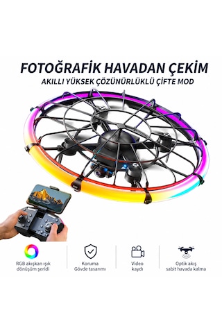 Led Işıklı Mini Drone 2.4ghz Uzaktan Kumandalı 360 Korumalı Quadcopter
