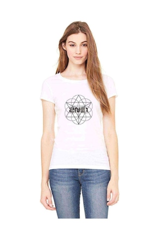 2Ne1 Crush Baskılı Beyaz Kadın Tshirt