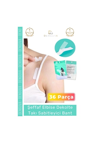 Kıyafetbandı Şeffaf Çift Taraflı Vücut Kıyafet Sabitleyici Yaka Bluz Elbise Kaydırmaz 36 Parça Bant