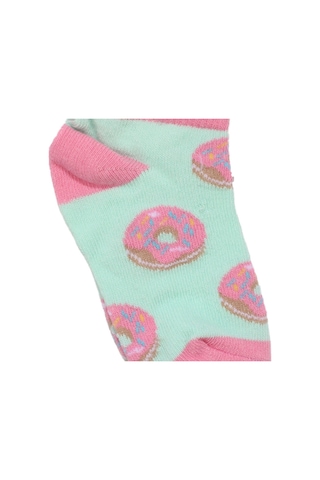 Bebegen Kız Bebek Pembe Turkuvaz Donut Desenli Kısa Çorap 3-4 Yaş Çok Renkli