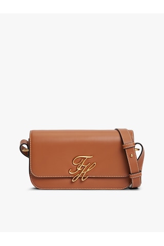Tommy Hilfiger Th Scrıpt Flap Crossover Kadın Kahverengi Çanta - Aw0aw18399