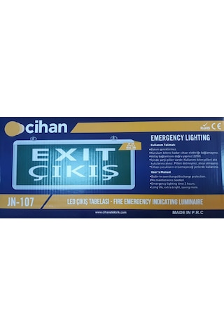 Cihan Acil Çıkış Armatürü Cihan Jn-107 Led Exıt Tabel Yeşil