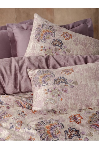 Cotton Box Saten Çift Kişilik Nevresim Takımı Majolica Mürdüm Mürdüm