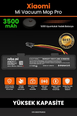 Xiaomi Mi Vacuum Mop Pro 3500mAh Robot Süpürge Bataryası