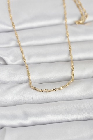 Cm 14k Gold Renk Burgu Zincirli 60 Cm Kadın Kolye - Lisinya altın