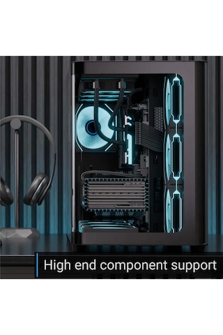 Aerocool Ae P500c Bk 4x12cm Mirror A-rgb Fanlı, Panoramik Tempered Panel, Atx